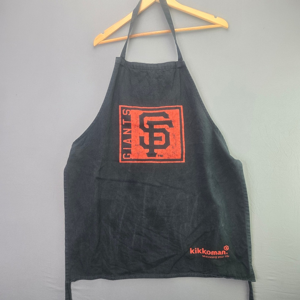 Kikkoman SF Giants Apron San Francisco Baseball One Size Black Red Logo BBQ Chef